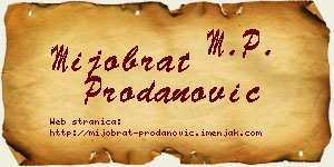 Mijobrat Prodanović vizit kartica